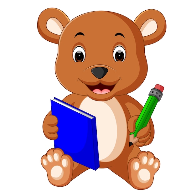 Premium Vector Cute Bear Reading Book