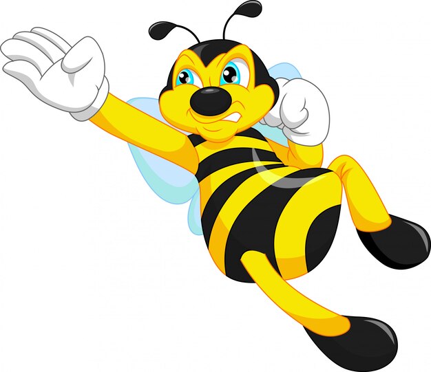 Download Cute bee cartoon posing | Premium Vector