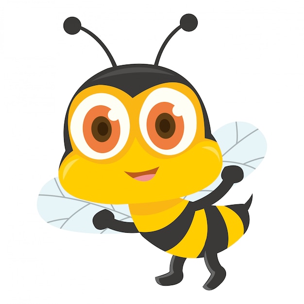 Premium Vector | A cute bee walking and showing his sting