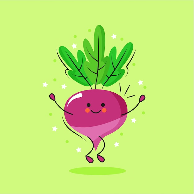 Cute beet cartoon character | Premium Vector