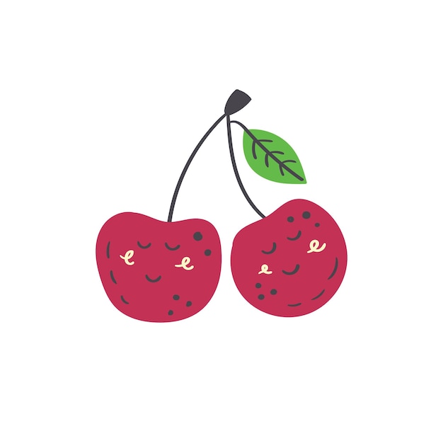 Premium Vector | Cute berry cherry