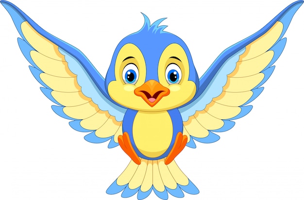 Premium Vector | Cute bird cartoon flying