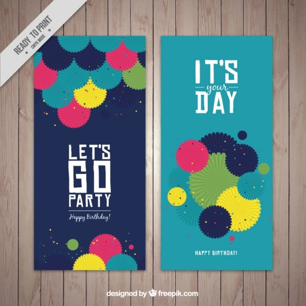 Cute birthday cards with colored papers