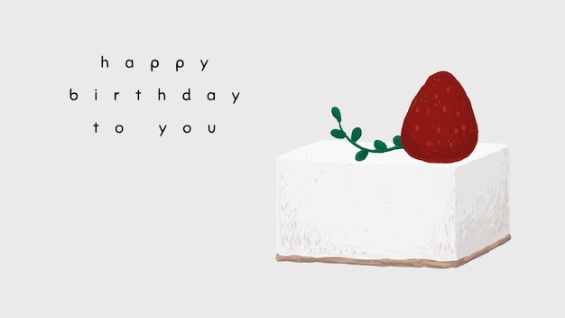 ケーキイラストとかわいい誕生日の挨拶テンプレートベクトル 無料のベクター