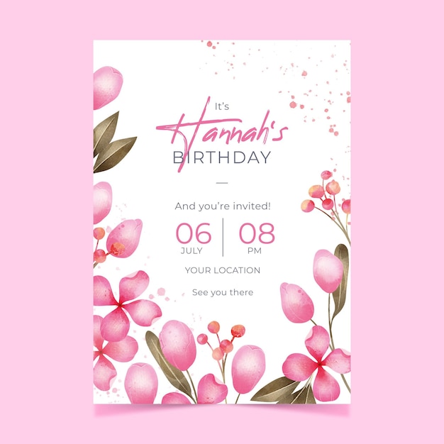 Free Vector | Cute birthday invitation template