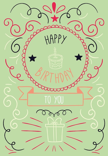 Cute birthday invitation | Free Vector