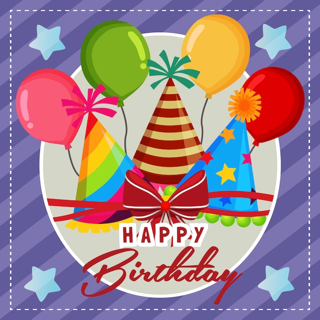 Download Cute birthday party balloon hat Vector | Premium Download