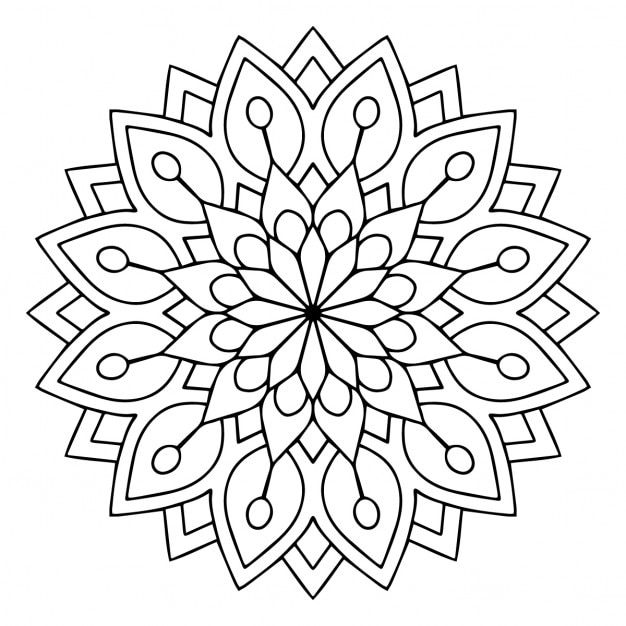 Download Cute black and white floral mandala Vector | Free Download