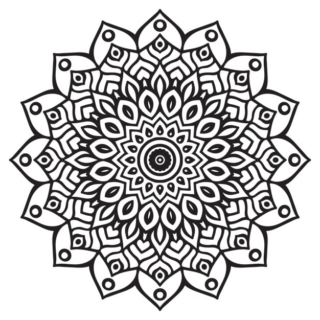 Download Cute black and white mandala Vector | Free Download