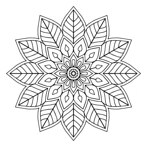 Download Cute black and white mandala Vector | Free Download