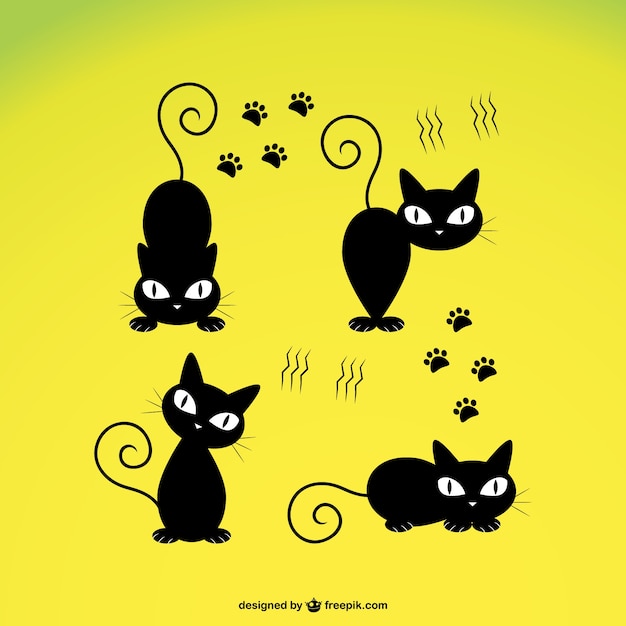 Cute black cat vector