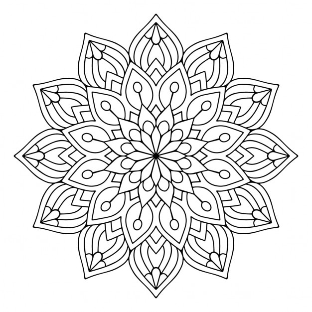 Download A cute black and white mandala | Free Vector