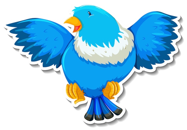 Free Vector | Cute blue bird animal cartoon sticker