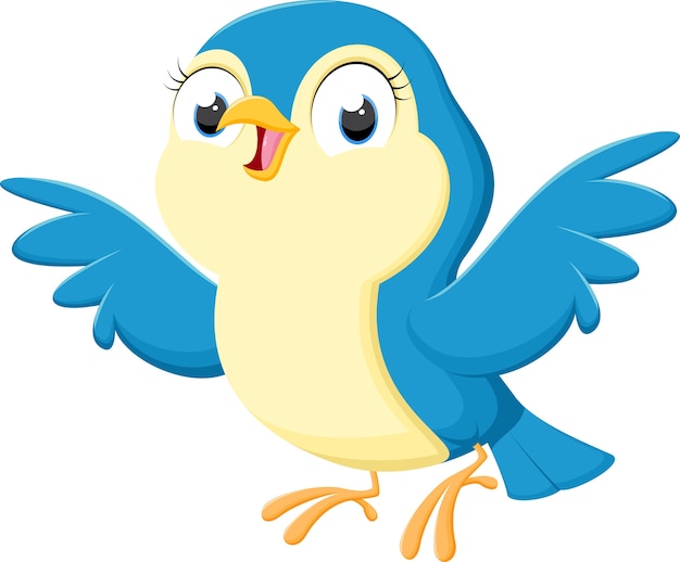 Premium Vector | Cute blue bird cartoon