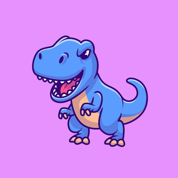 かわいい青いティラノサウルスレックス 無料のベクター