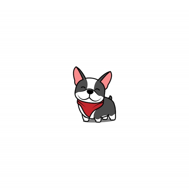 かわいいボストンテリア犬の笑顔 プレミアムベクター