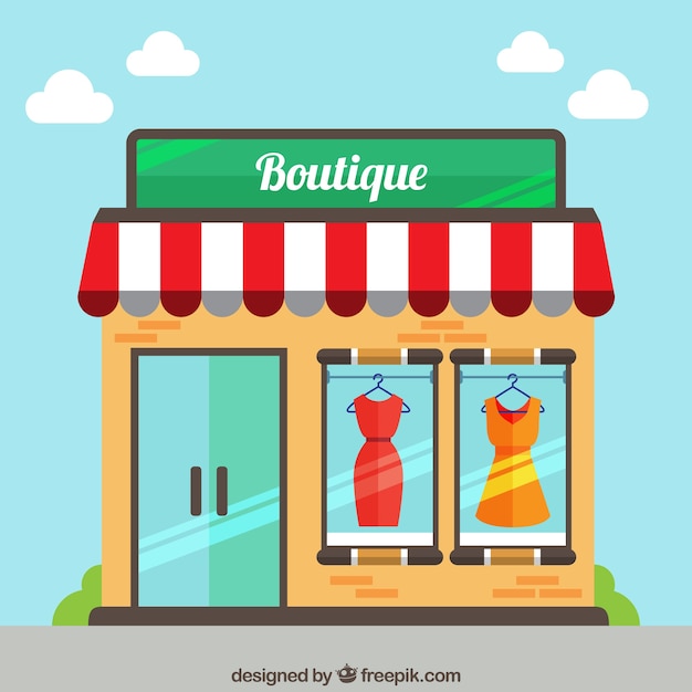 Free Vector | Cute boutique on the street