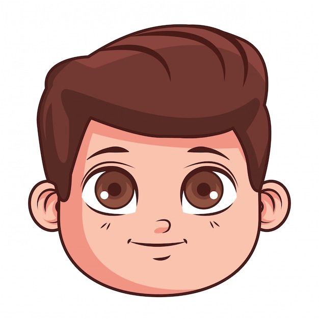 Download Cute boy face cartoon Vector | Premium Download