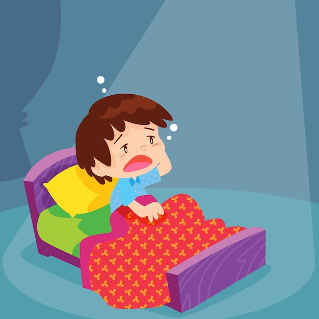 Premium Vector | Cute boy have sleepless