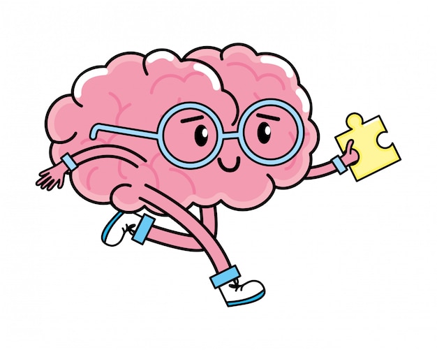 Premium Vector | Cute brain cartoon