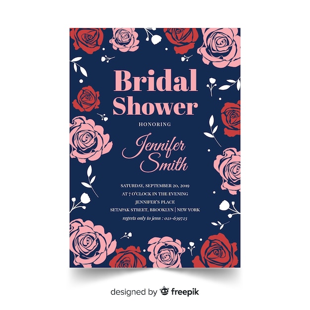 Download Cute bridal shower template | Free Vector