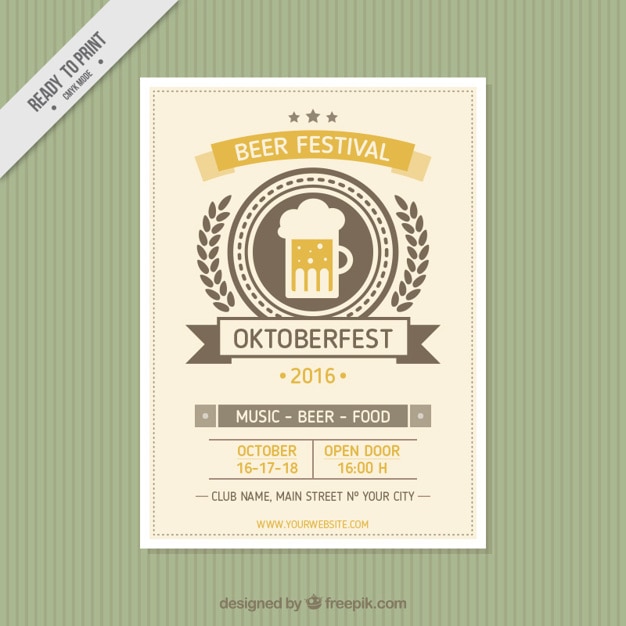 cute brochure of oktoberfest in vintage style Vector | Free Download