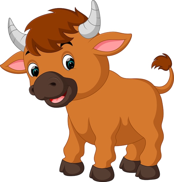 Premium Vector | Cute bull cartoon