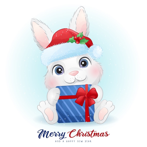 premium-vector-cute-bunny-for-christmas-day-with-watercolor-illustration