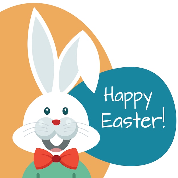Download Cute bunny happy easter background | Premium Vector