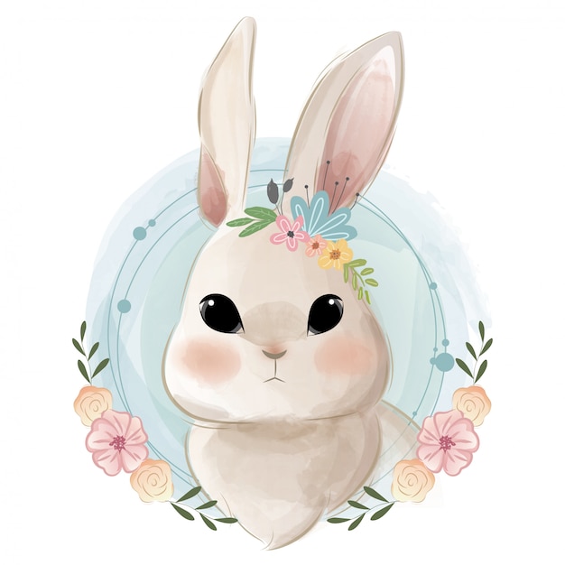 Premium Vector | Cute bunny portrait