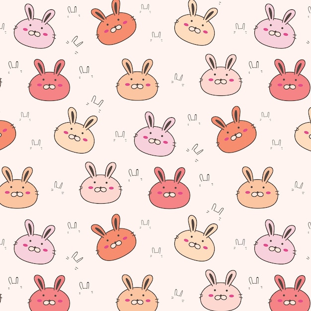 Download Cute bunny vector pattern background. Vector | Premium ...