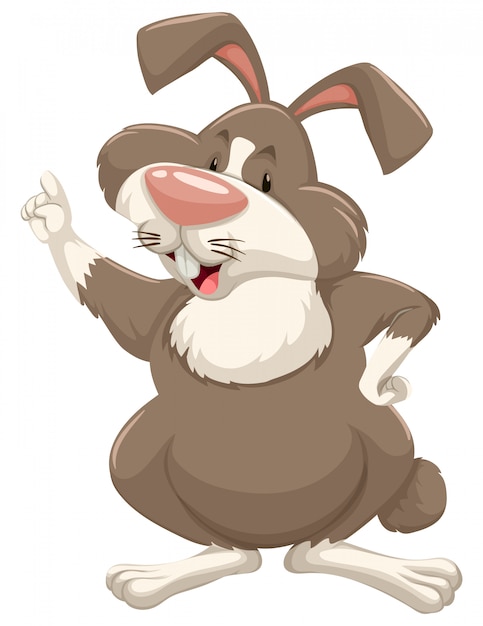 Download Cute bunny with brown fur | Free Vector