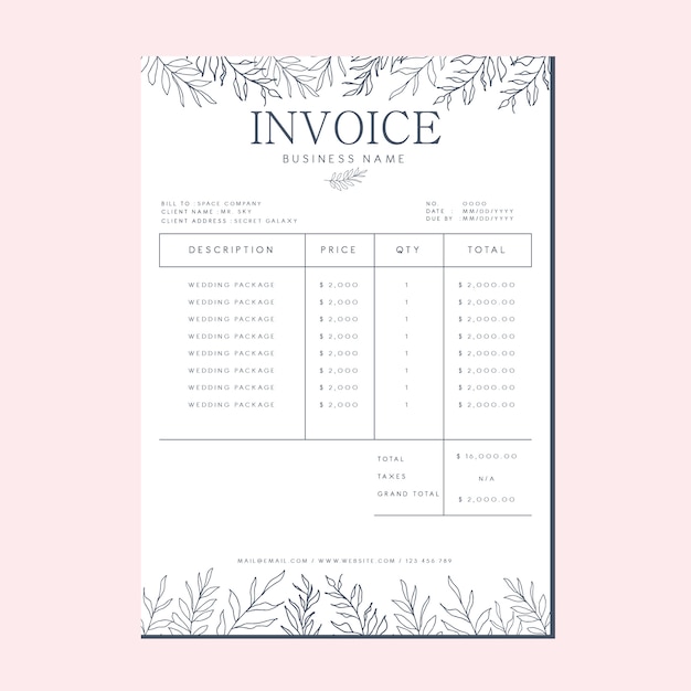 free pretty girly templates for invoices