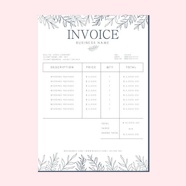 Cute Printable Invoice Form - Printable Forms Free Online