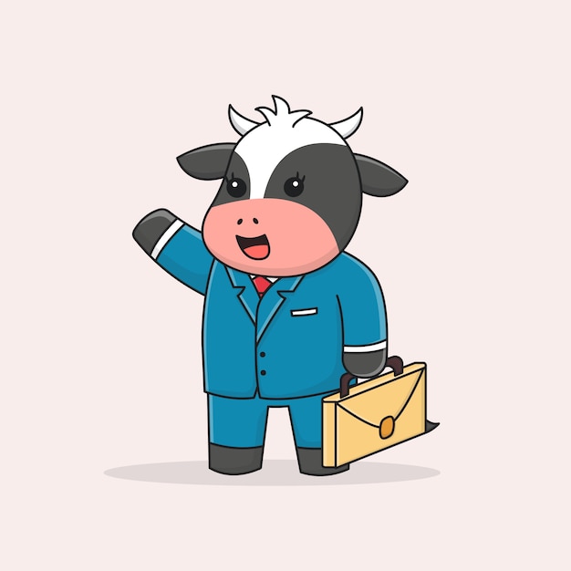 Download Free Cute Businessman Cow Bringing Case Premium Vector Use our free logo maker to create a logo and build your brand. Put your logo on business cards, promotional products, or your website for brand visibility.
