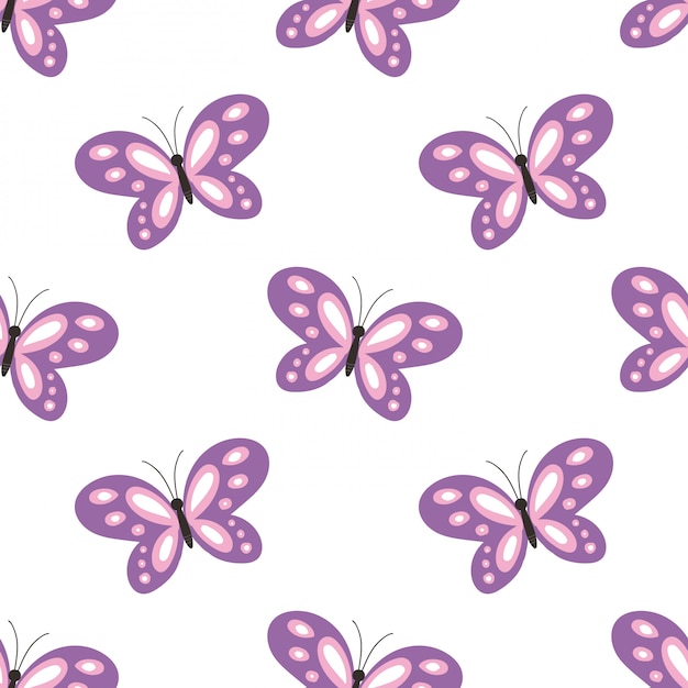 Download Cute butterfly seamless pattern. | Premium Vector