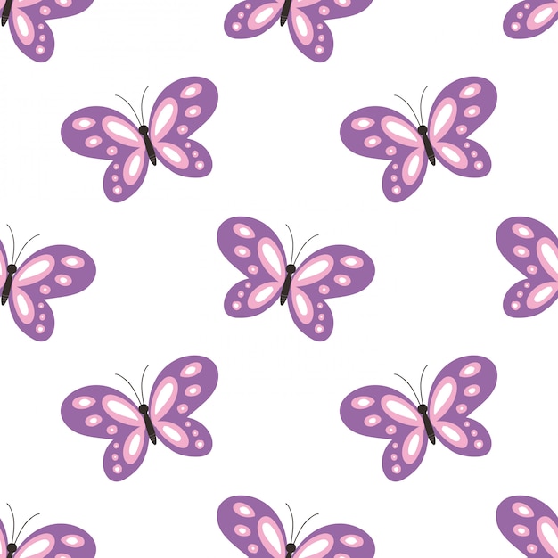 Cute butterfly seamless pattern. | Premium Vector