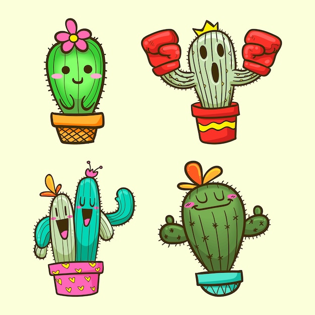 Premium Vector | Cute cactus cartoon
