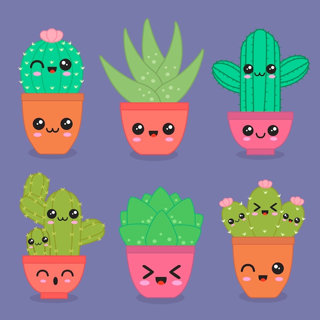 Download Cute cactus. Vector | Premium Download