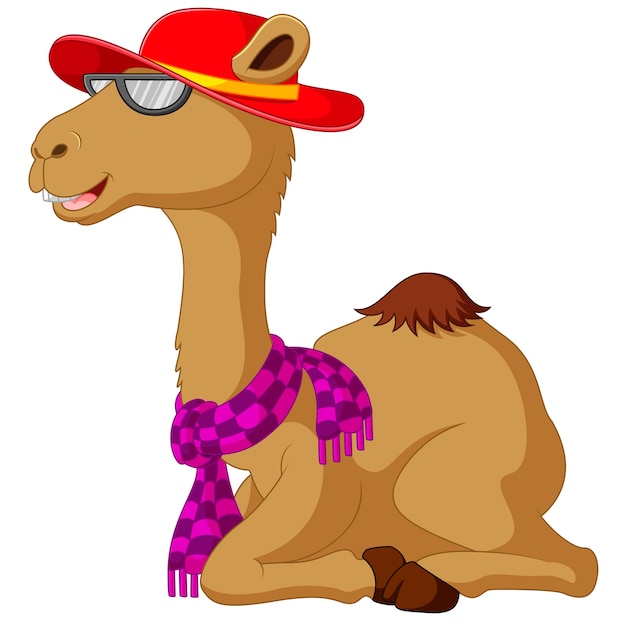 Premium Vector | Cute camel cartoon sitting