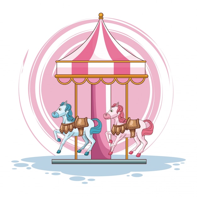 Premium Vector | Cute carousel cartoon