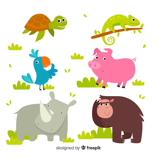 Free Vector Cute Cartoon Animals Pack