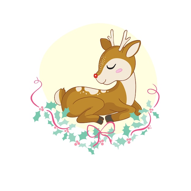 Download Cute cartoon baby deer | Premium Vector