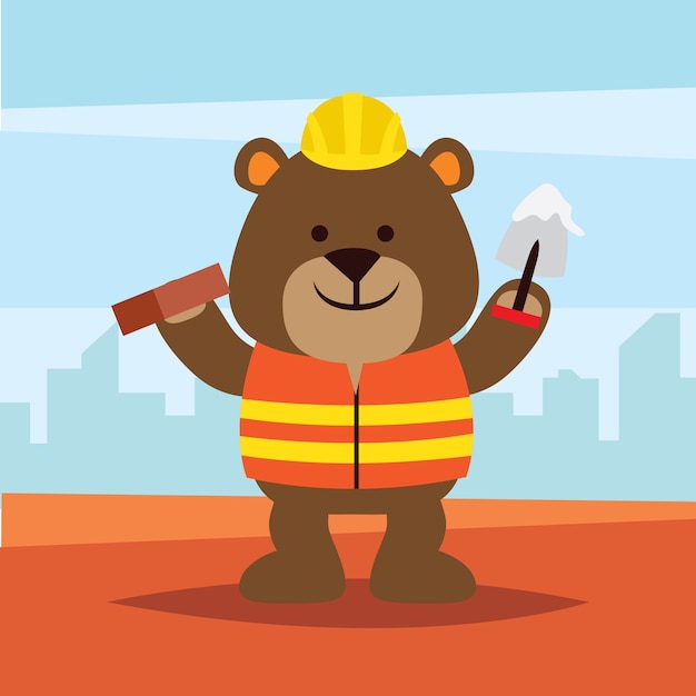 construction worker teddy bear