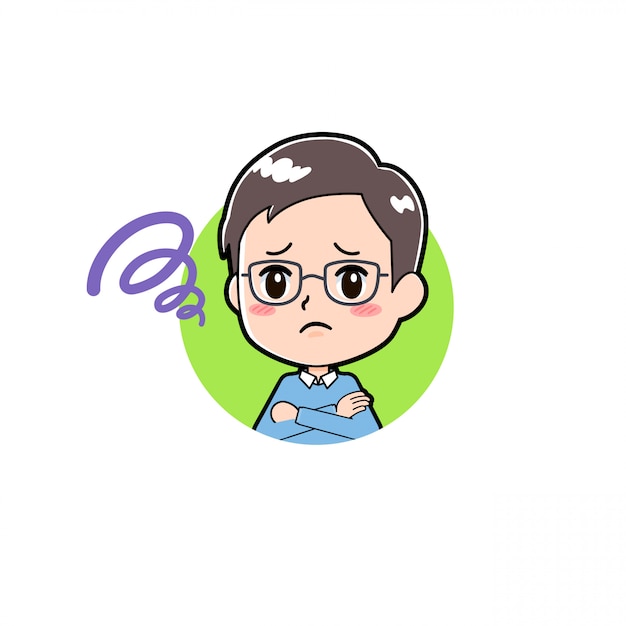 Premium Vector | Cute cartoon character man tired