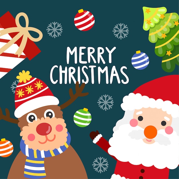 Premium Vector | Cute cartoon christmas concept.