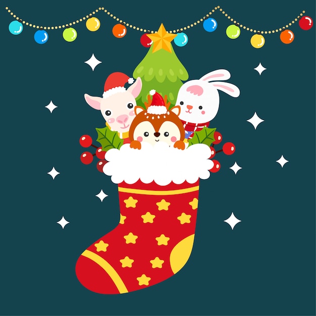 Premium Vector | Cute cartoon christmas vector.