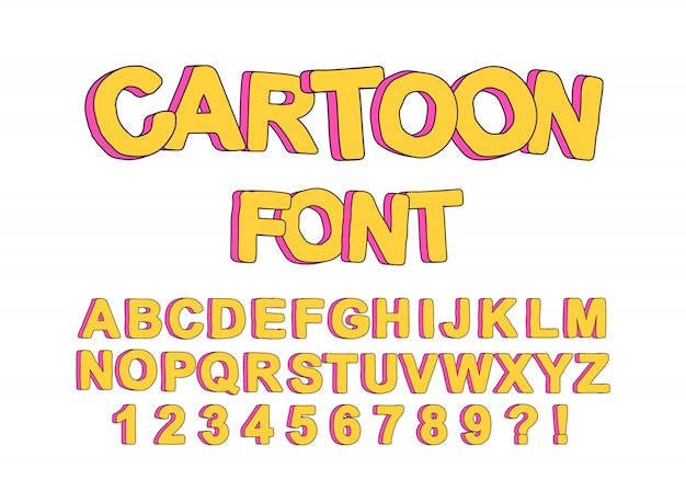 Premium Vector Cute Cartoon English Font For The Of Children S Parties To Create A Prints And Typography