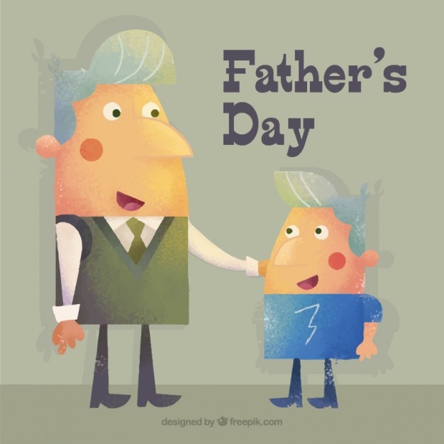 Cute cartoon father's day illustration in
vintage style