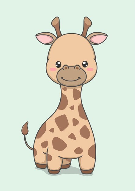 Premium Vector | Cute Cartoon Giraffe Character